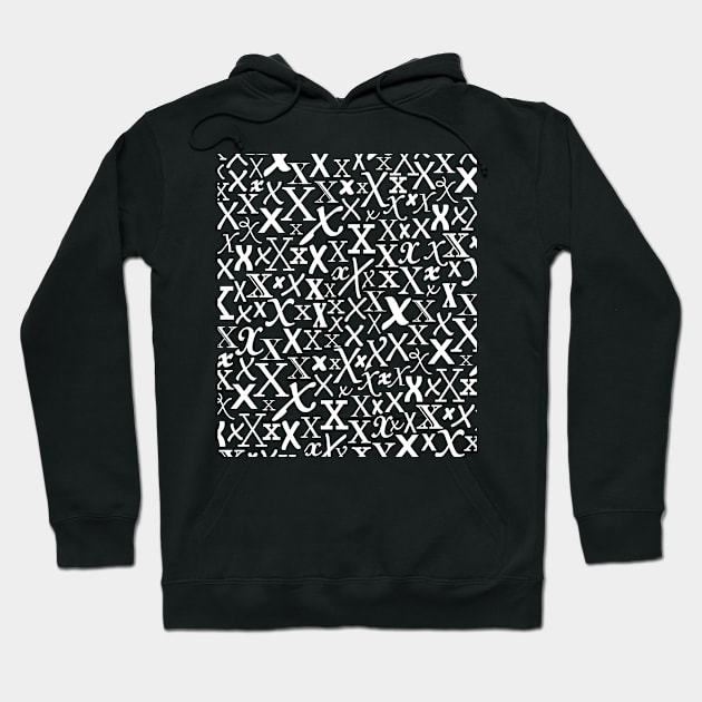 X - Typography (White) Hoodie by gillianembers